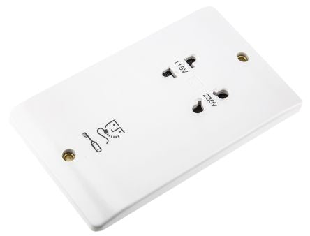 K701 WHI Plug Socket, Shaver Socket