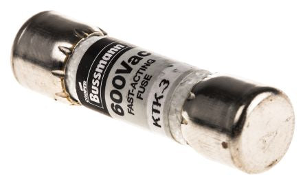 KTK-3 Melamine Cartridge Fuse, 10 x 38mm, Speed F, 3A
