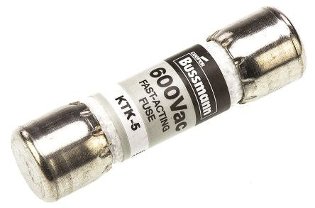 KTK-5 Melamine Cartridge Fuse, 10 x 38mm, Speed F, 5A