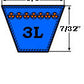 JASON V-Belt 3L550 3/8" x 55" with cogs.
