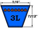 JASON V-Belt 3L550 3/8" x 55" with cogs.