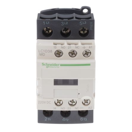LC1D38MD 3 Pole Contactor, 38 A, 230 V dc Coil