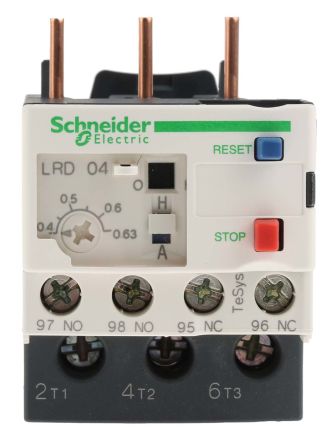 LRD04 Overload Relay  1NO/1NC, 0.4 -0.63 A F.L.C, 630 mA Contact Rating, 3P