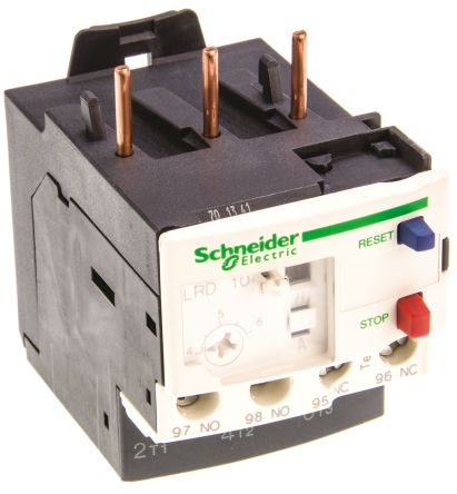 LRD10 - Schneider Electric - LRD Overload Relay 1NO + 1NC, 4 → 6 A F.L.C, 6 A Contact Rating, 3P, TeSys