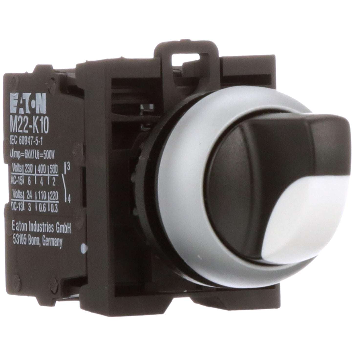 M22-WRK3/K20 Selector Switch 2 Make Contacts (NO) 29.7mm Black, Eaton