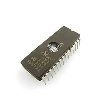 M27C64A-10F1  UV Erasable EPROM Memory 64kbit 8K x 8 bit 100ns 28-Pin