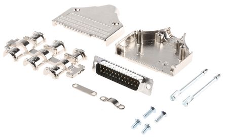 MHDM25-DB25P-K D-Sub Plug Connector Kit With Cable Clamp, Contact Insert