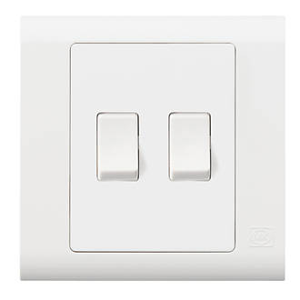 MV4862WHI 10Ax 2-gang 2-way Switch White With Colour-matched Inserts