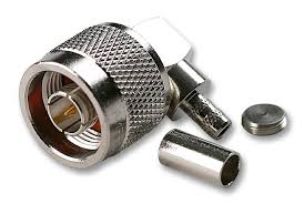 N1112B1-001-NT3G-1-50 Amphenol RF 50Ω Right Angle Cable Mount N Connector, Plug, RG58 C/U, RG58/U