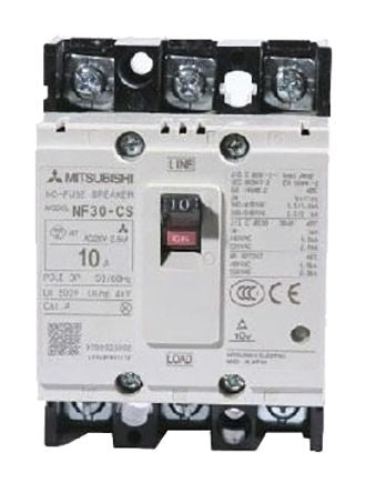 NF63-CV 3P 30A MCCB, Breaking Capacity 2.5 kA, Panel Mount C