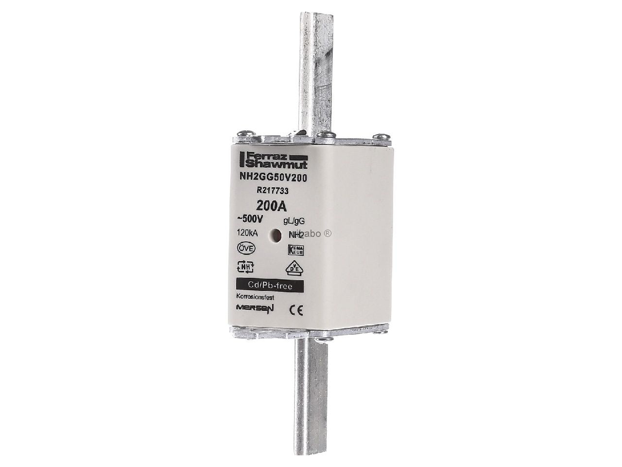 NH2GG50V200 Mersen 200A NH Fuse, NH2, 500V ac