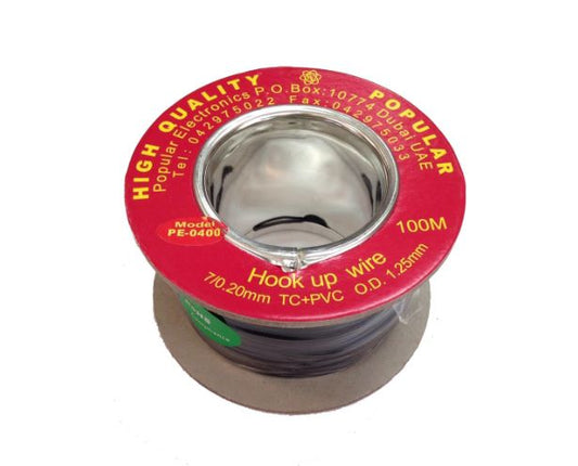 PE-0400 - Popular Electronics - Hook Up Wire, BLACK, 100 M