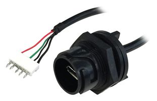 PXP4043/B USB Cable, IP66/IP68/IP69K, Shielded, 160 mm, 6.3 ", USB 2.0