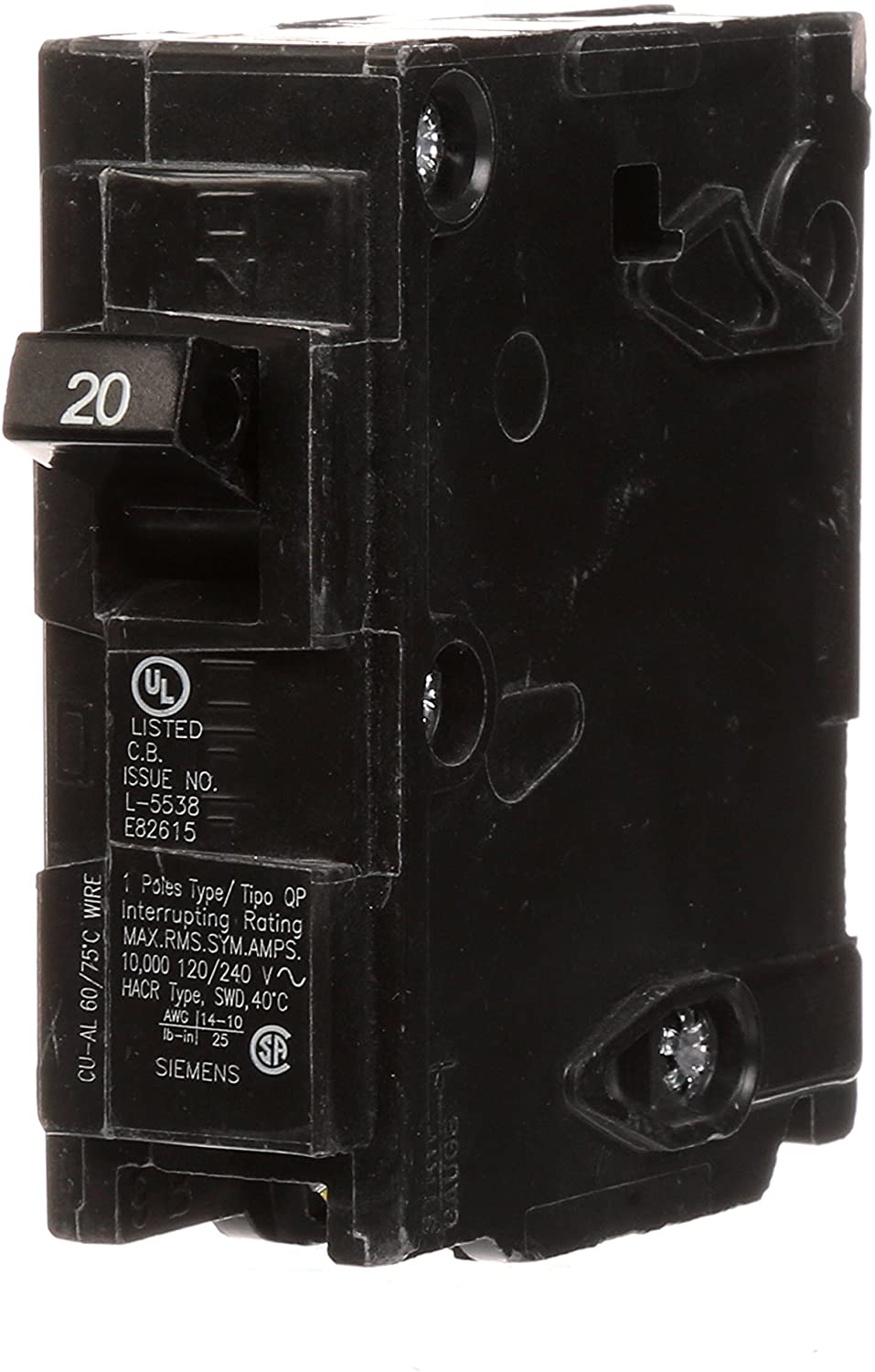 Q120 20-Amp Single Pole Type QP Circuit Breaker