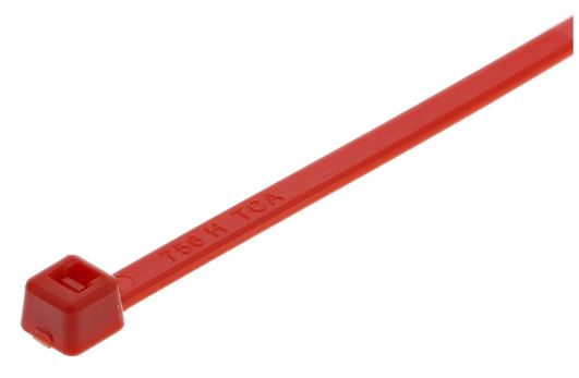 116-01812 T18R-PA66-RD (100) Red Nylon Cable Tie, 100mm x 2.5 mm