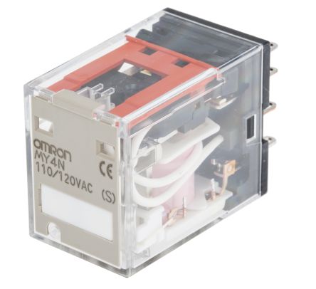 MY4N 110/120AC(S) Non-Latching Relay Plug In, 110/120V ac Coil, 5A