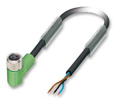 SAC-3P- 5,0-PUR/M 8FR Sensor Cable, PUR, 90° M8 Receptacle