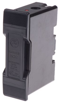 SC32H-D 32A Rail Mount Fuse Holder for F1 Fuse, 550V ac