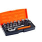 SL25 - BAHCO - Socket Set, 1/4" Drive, Chrome Plated, Ratchet Handle, 25 Pieces