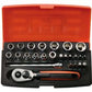 SL25 - BAHCO - Socket Set, 1/4" Drive, Chrome Plated, Ratchet Handle, 25 Pieces