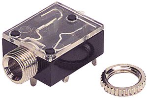 SPC21344 Phone Audio Connector, Jack, 3.5 mm, Silver Plated Contacts, Plastic Body