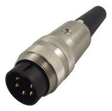 SV 50/6 DIN Audio / Video Connector, 5 Contacts, Plug, Cable Mount, Solder