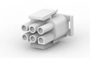 1-480704 Universal MATE-N-LOK Male Connector Housing, 6.35mm Pitch, 6 Way, 2 Row