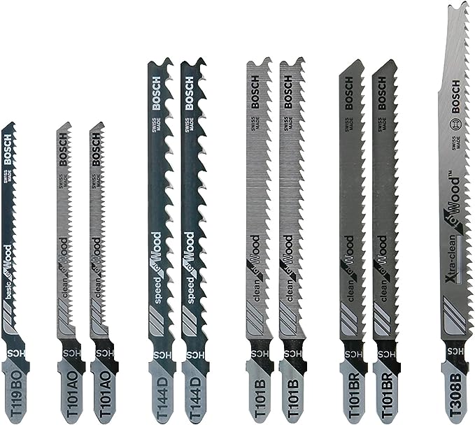 T10RC, T-Shank Jig Saw Blade Set Optimized for Extra-Clean Wood Cutting set
