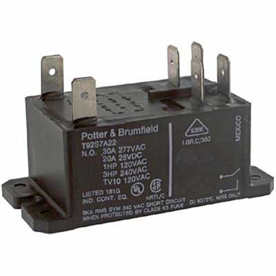 T92S7A22-240=T92  DPNO Non-Latching Relay Flange Mount, 240V ac Coil, 30A