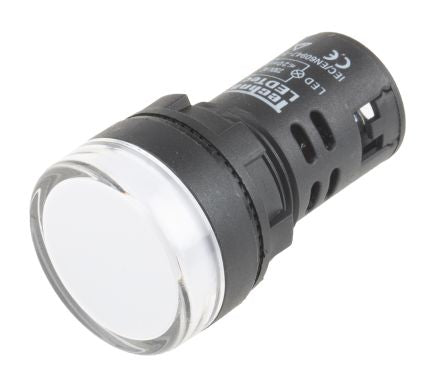 CMD7637937 White LED Pilot Light, 22mm Cutout, IP65, 230 V ac