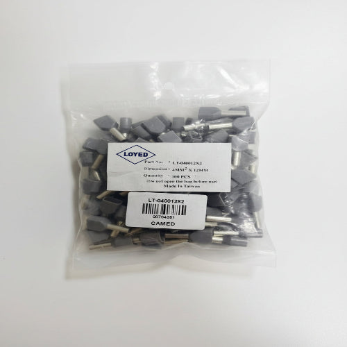 LT-040012X2  BOOTLACE FERRULE GREY 2X12 AWG
