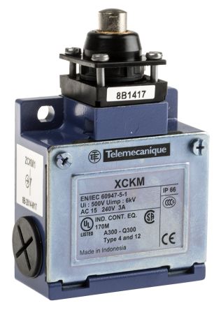 XCKM110  Action Limit Switch Plunger Zinc Alloy, NO/NC, 240V