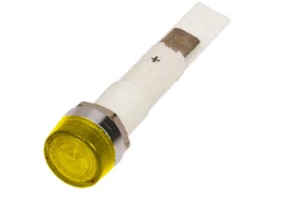 C027700FAL  Yellow Incandescent Indicator, Tab Termination, 12 V