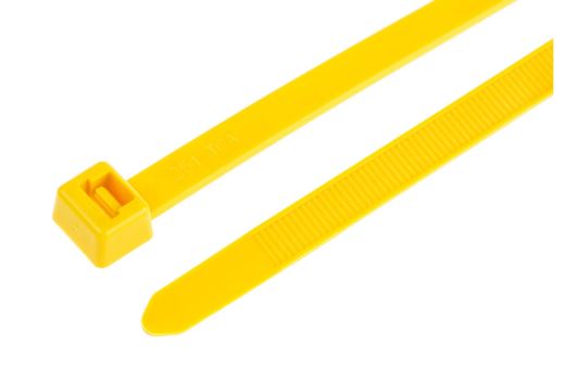 111-12003 T120R(E)-PA66-YE (100)  Yellow Nylon Cable Tie, 380mm x 7.6 mm