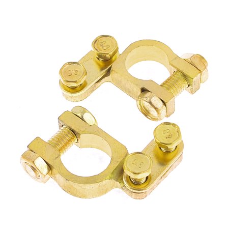 GOLD TONE CLEAR BATTERY TERMINAL CLAMPS
