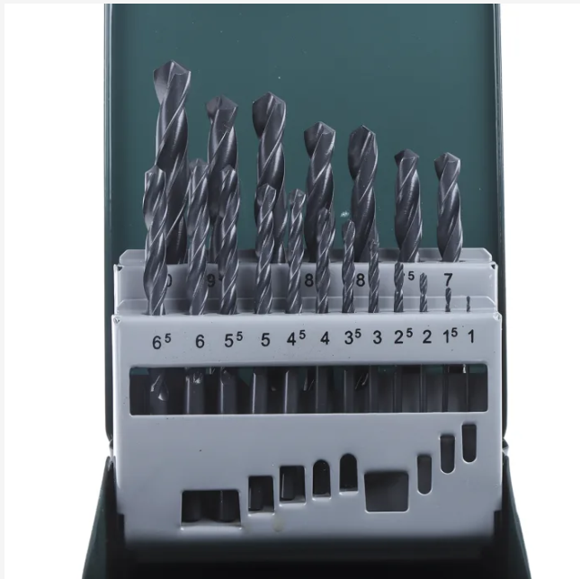 2607019435 Bosch 19-Piece Twist Drill Bit Set for Metal, 10mm Max, 1mm Min, HSS-R Bits