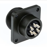 MS3102A-14S-6S MS3102A, Copper Alloy 6 Way Box Mount MIL Spec Circular Connector Receptacle, Socket
